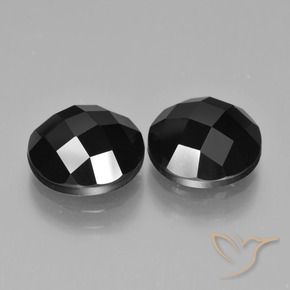 Pedras preciosas de Espinélio Preto natural de 8.63 ct, Redondo, Opaco
