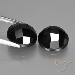 Pedras preciosas de Espinélio Preto natural de 9.95 ct, Redondo, Opaco