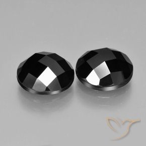 Pedras preciosas de Espinélio Preto natural de 7.94 ct, Redondo, Opaco