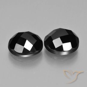 Pedras preciosas de Espinélio Preto natural de 9.00 ct, Redondo, Opaco