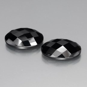 Pedras preciosas de espinélio preto natural de 24,58 ct, corte oval, opaco
