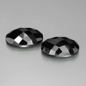Pedras preciosas de espinélio preto natural de 26,23 ct, corte oval, opaco