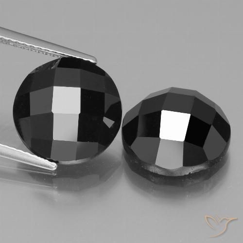13.97ctw Natural Preto Espinélio, Redondo, Opaco