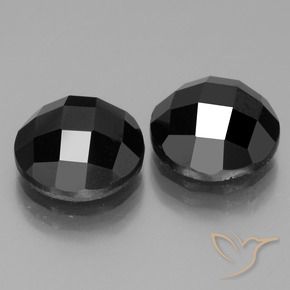 Pedras preciosas de Espinélio Preto natural de 13.97 ct, Redondo, Opaco