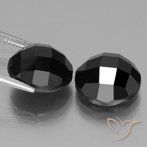 Pedras preciosas de Espinélio Preto natural de 13.97 ct, Redondo, Opaco
