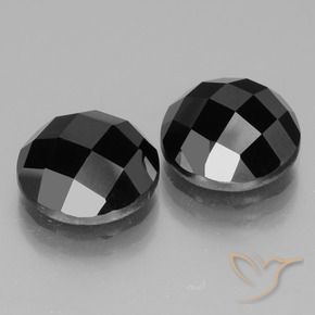 Pedras preciosas de Espinélio Preto natural de 14.85 ct, Redondo, Opaco
