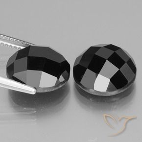 Pedras preciosas de Espinélio Preto natural de 14.85 ct, Redondo, Opaco