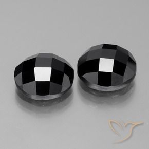Pedras preciosas de Espinélio Preto natural de 15.03 ct, Redondo, Opaco