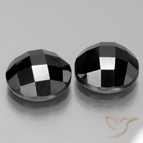 Pedras preciosas de Espinélio Preto natural de 14.92 ct, Redondo, Opaco