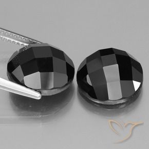 Pedras preciosas de Espinélio Preto natural de 15.39 ct, Redondo, Opaco