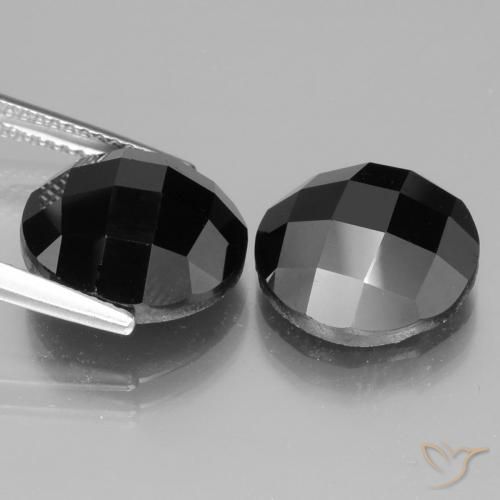 Pedras preciosas de Espinélio Preto natural de 14.02 ct, Redondo, Opaco