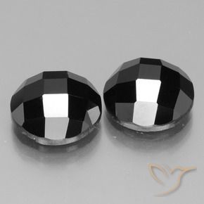 Pedras preciosas de Espinélio Preto natural de 14.27 ct, Redondo, Opaco
