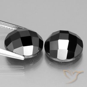 Pedras preciosas de Espinélio Preto natural de 14.27 ct, Redondo, Opaco