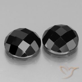 Pedras preciosas de Espinélio Preto natural de 13.54 ct, Redondo, Opaco