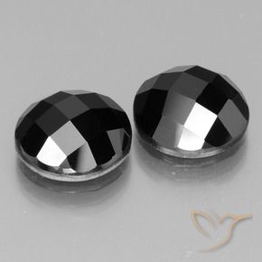 Pedras preciosas de Espinélio Preto natural de 12.72 ct, Redondo, Opaco