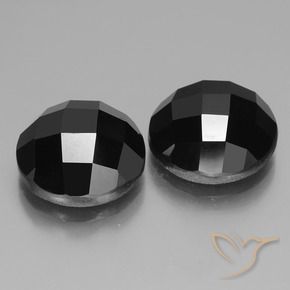 Pedras preciosas de Espinélio Preto natural de 15.82 ct, Redondo, Opaco