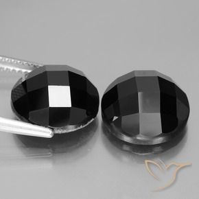 Pedras preciosas de Espinélio Preto natural de 15.27 ct, Redondo, Opaco