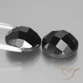 Pedras preciosas de Espinélio Preto natural de 14.47 ct, Redondo, Opaco
