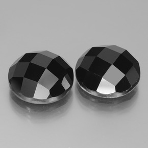 Pedras preciosas de espinélio preto natural de 14,20 ct, corte redondo, opaco