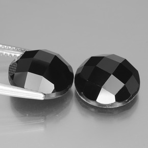 Pedras preciosas de espinélio preto natural de 14,20 ct, corte redondo, opaco