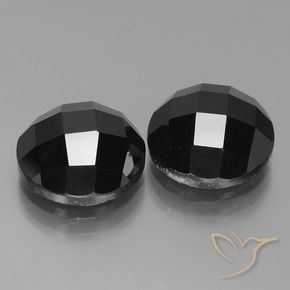 Pedras preciosas de Espinélio Preto natural de 14.18 ct, Redondo, Opaco