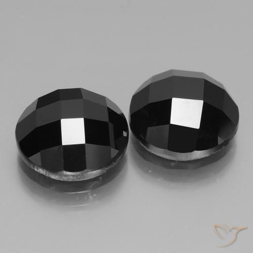 Pedras preciosas de Espinélio Preto natural de 14.30 ct, Redondo, Opaco