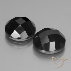 Pedras preciosas de Espinélio Preto natural de 15.28 ct, Redondo, Opaco