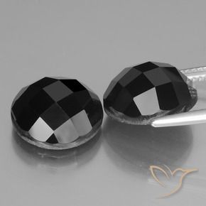 Pedras preciosas de Espinélio Preto natural de 15.28 ct, Redondo, Opaco