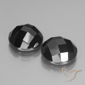 Pedras preciosas de Espinélio Preto natural de 14.86 ct, Redondo, Opaco