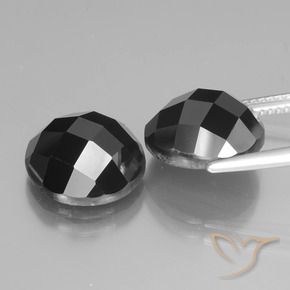 Pedras preciosas de Espinélio Preto natural de 14.86 ct, Redondo, Opaco