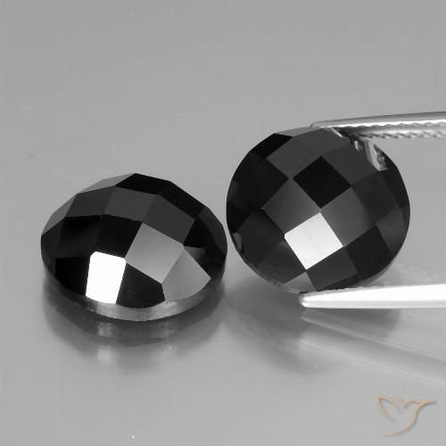 13.75ctw Natural Preto Espinélio, Redondo, Opaco