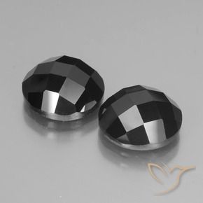 Pedras preciosas de Espinélio Preto natural de 13.75 ct, Redondo, Opaco