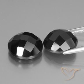 Pedras preciosas de Espinélio Preto natural de 13.75 ct, Redondo, Opaco