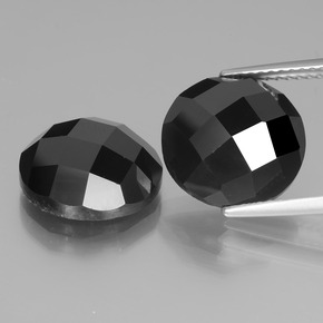 Pedras preciosas de Espinélio Preto natural de 12.64 ct, Corte Redondo, Opaco