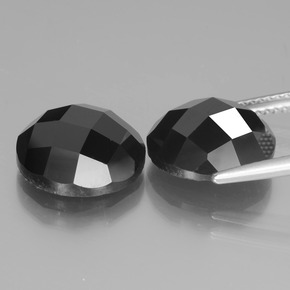 Pedras preciosas de Espinélio Preto natural de 12.64 ct, Corte Redondo, Opaco