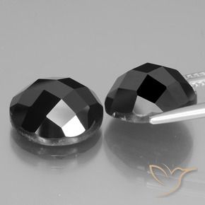 Pedras preciosas de Espinélio Preto natural de 14.99 ct, Redondo, Opaco