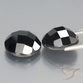 Pedras preciosas de Espinélio Preto natural de 15.15 ct, Redondo, Opaco