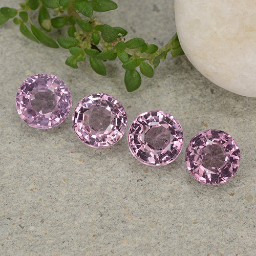 Pedras preciosas de Espinélio Roxo médio-claro natural de 2.14 ct, Corte Redondo, VVS-VS