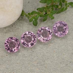 Pedras preciosas de Espinélio Roxo médio-claro natural de 2.14 ct, Corte Redondo, VVS-VS
