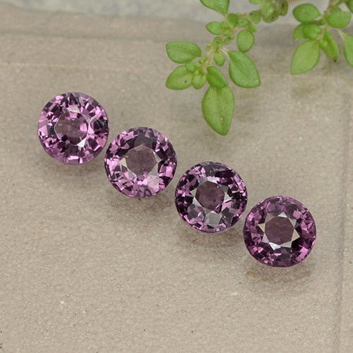 Pedras preciosas de espinélio violeta natural de 2,24 ct, corte redondo, VVS-VS