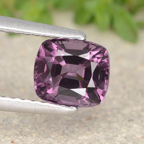 Espinélio roxo natural 1,25ct, almofada cortada, VVS