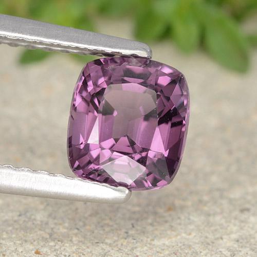 Espinélio roxo natural 1,25ct, almofada cortada, VVS