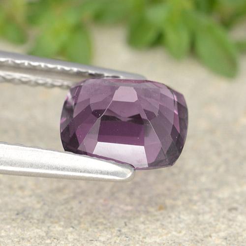Espinélio roxo natural 1,25ct, almofada cortada, VVS