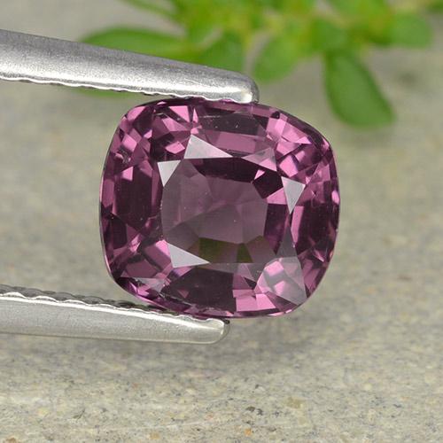 Espinélio roxo natural 1,29ct, almofada cortada, VVS