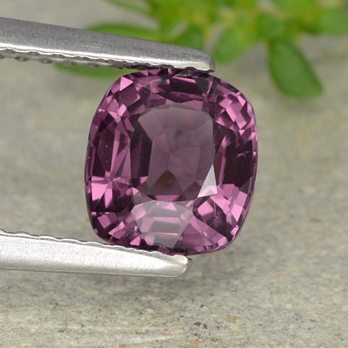 Espinélio roxo natural 1,29ct, almofada cortada, VVS