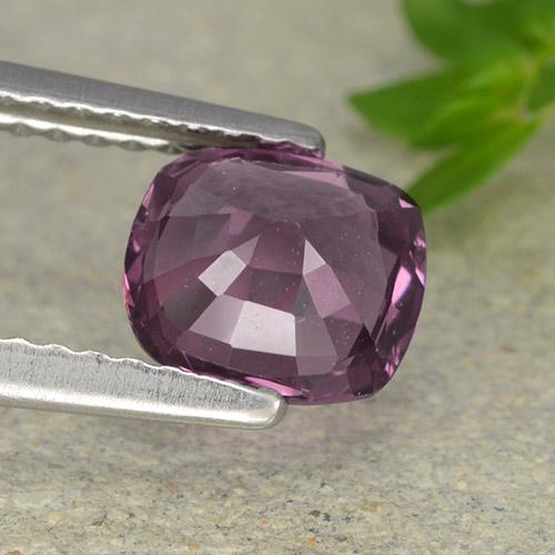 Espinélio roxo natural 1,29ct, almofada cortada, VVS
