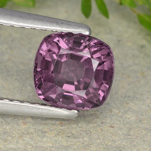 Espinélio roxo natural 1,46ct, almofada cortada, VS