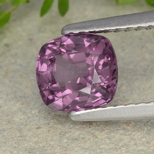 Espinélio roxo natural 1,46ct, almofada cortada, VS