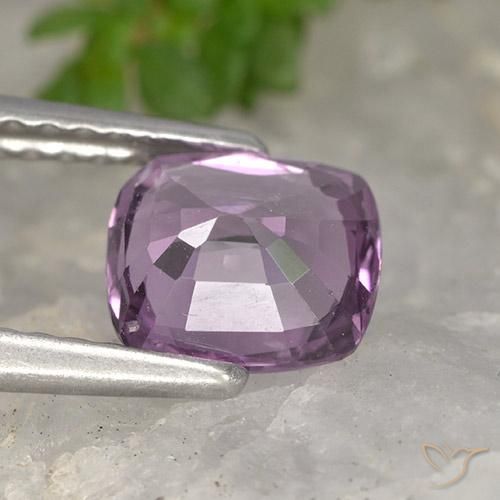 Espinélio Luz roxa Natural 1.25ct, Almofada, VVS-VS