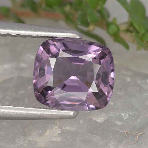 1.26ct Natural Violeta acinzentado claro Espinélio, Almofada, VVS